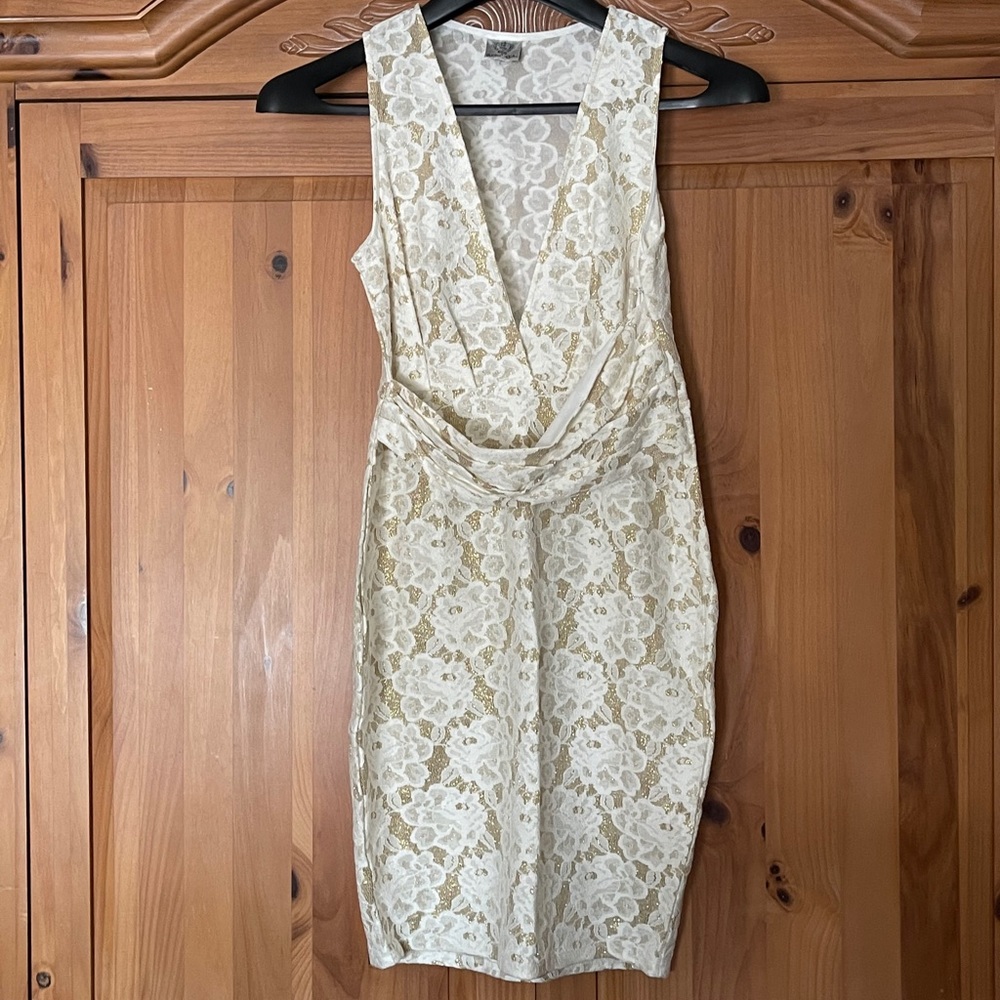 White Lace Print Dress